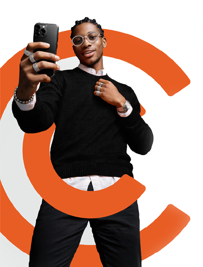 Young South African professional taking a selfie, representing Cell C's connected generation